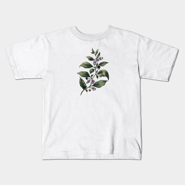 Belladonna. Witches herbs Kids T-Shirt by Sitenkova